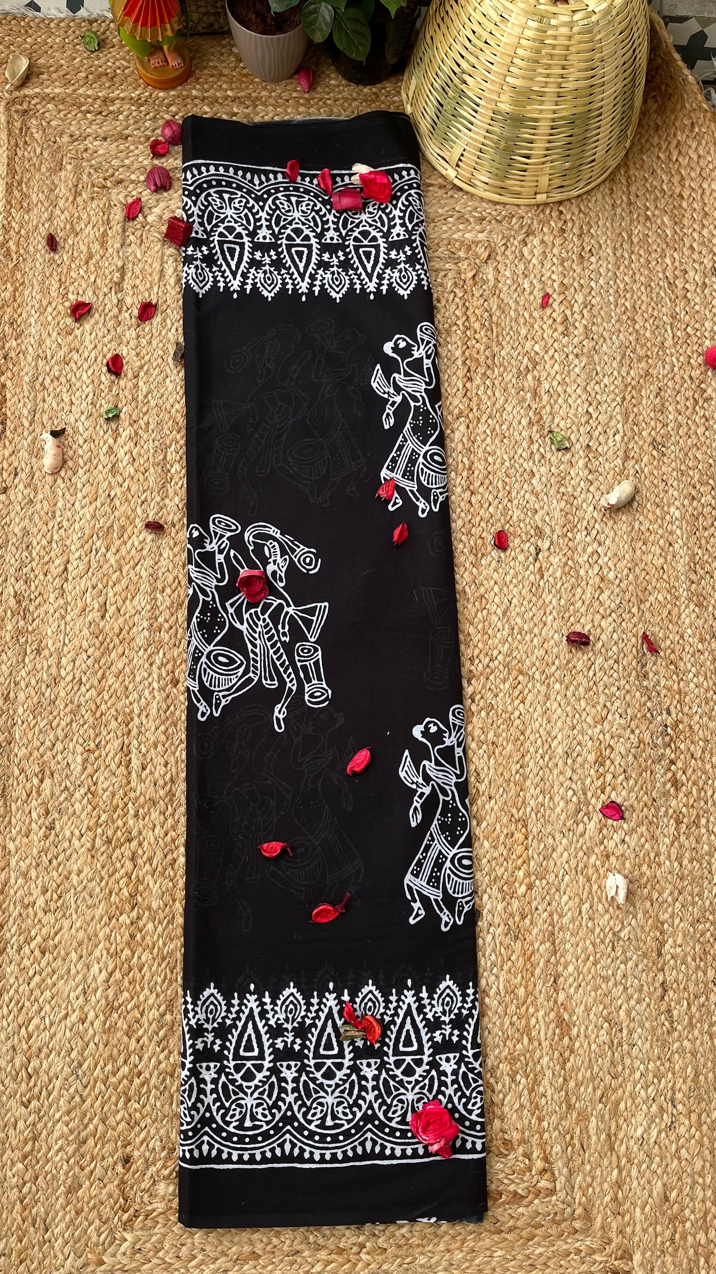 Bagru Print Mulmul Cotton - Black