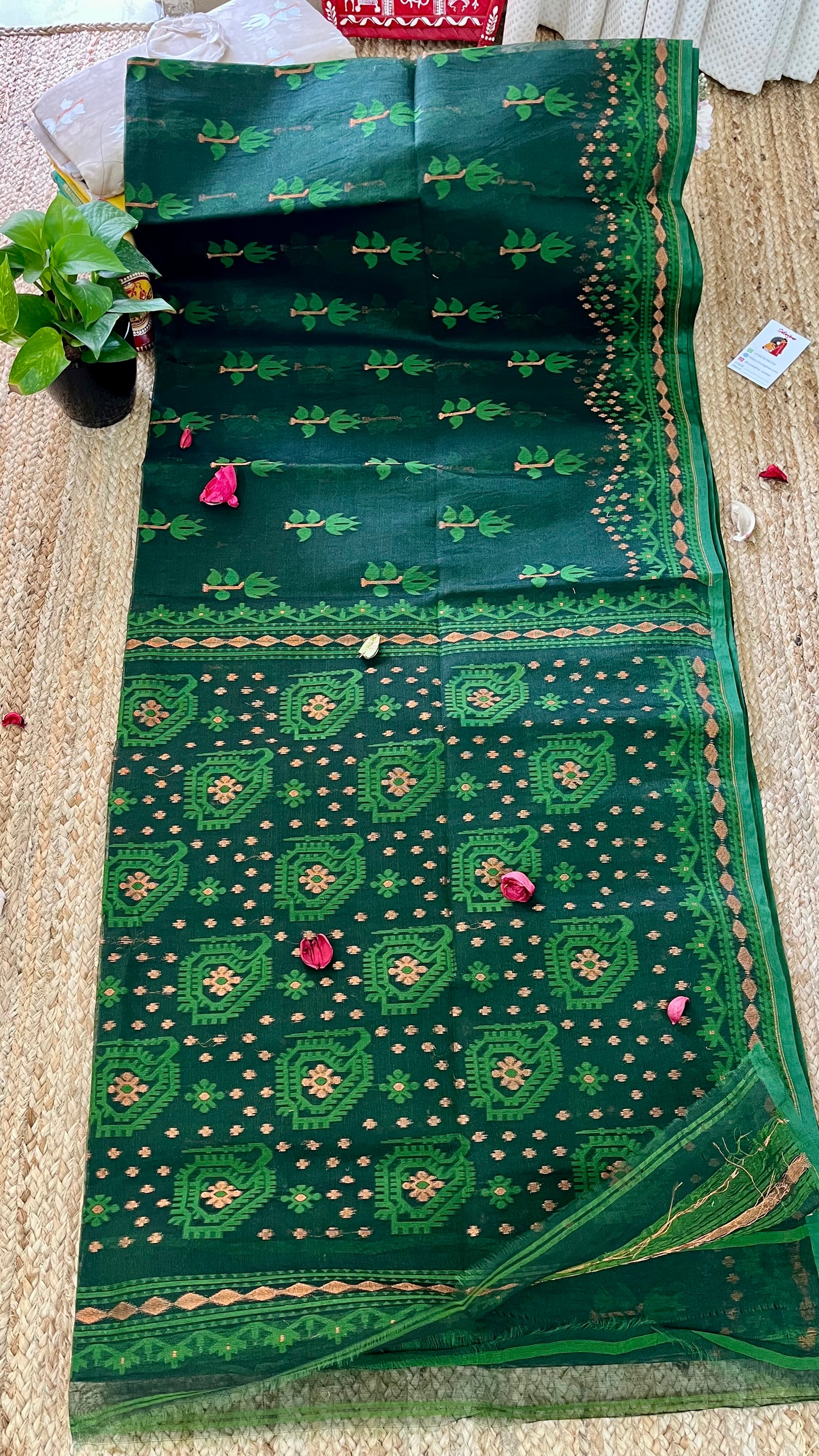 Bengal Handloom Jamdani - Green