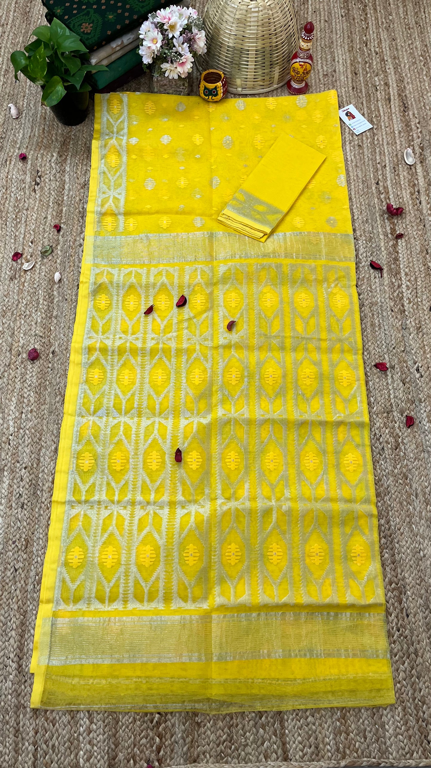 Bengal Handloom Jamdani - Yellow