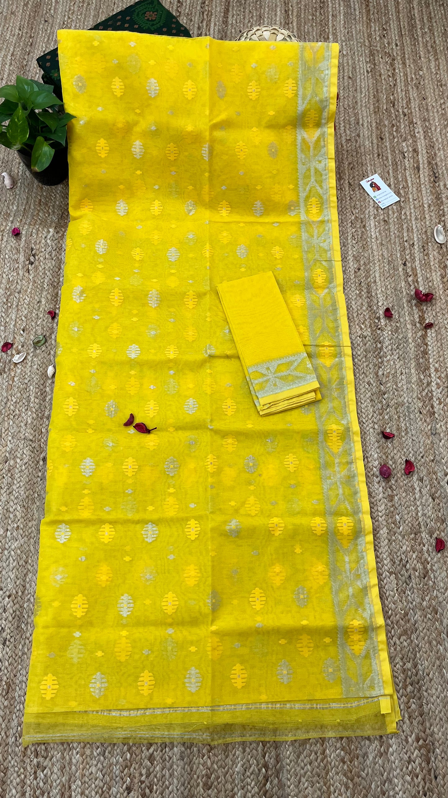 Bengal Handloom Jamdani - Yellow