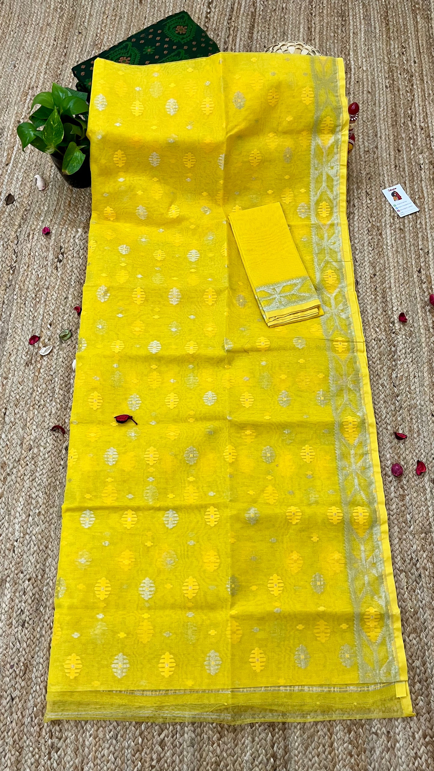 Bengal Handloom Jamdani - Yellow