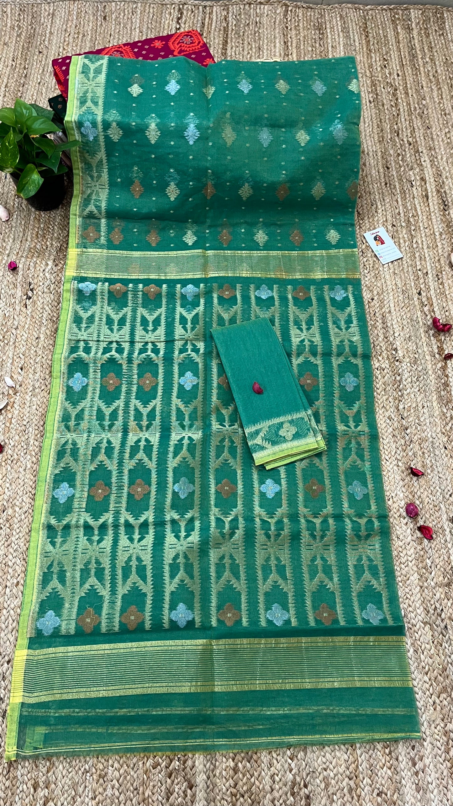 Bengal Handloom Jamdani - Sea Green