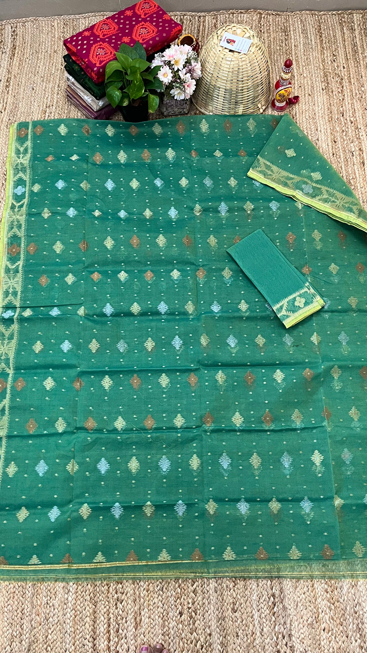 Bengal Handloom Jamdani - Sea Green