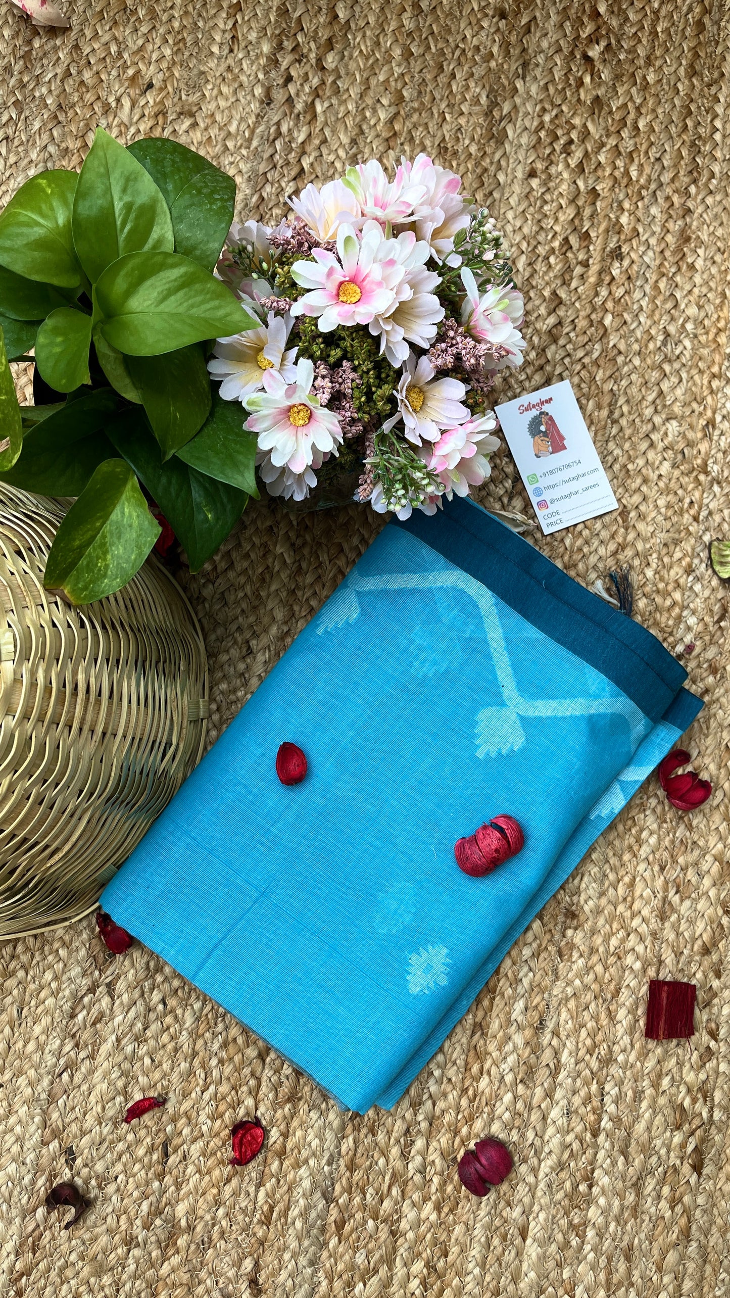 Butter Soft Pure Khadi Cotton - Light Blue