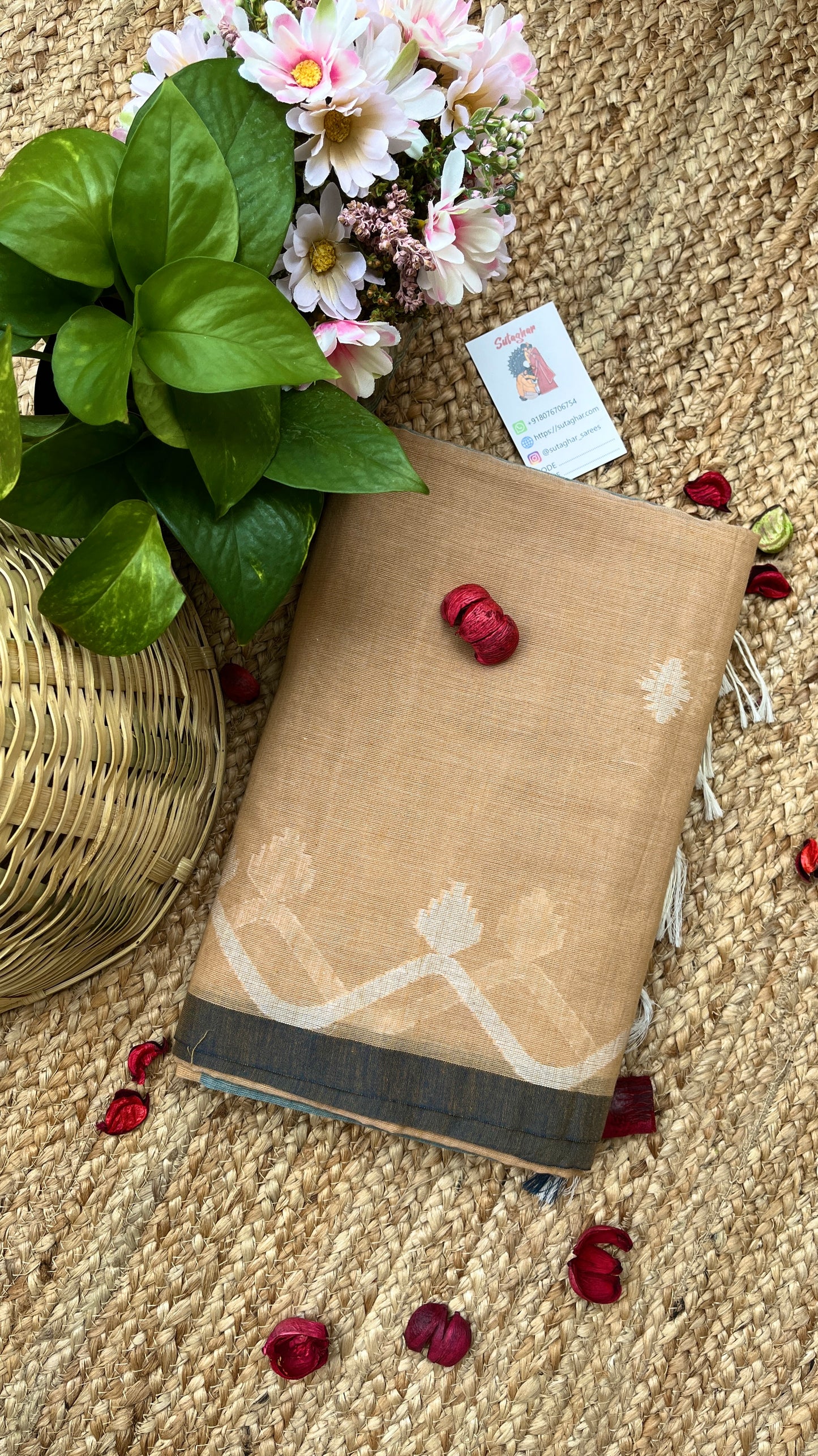 Butter Soft Pure Khadi Cotton - Light Brown