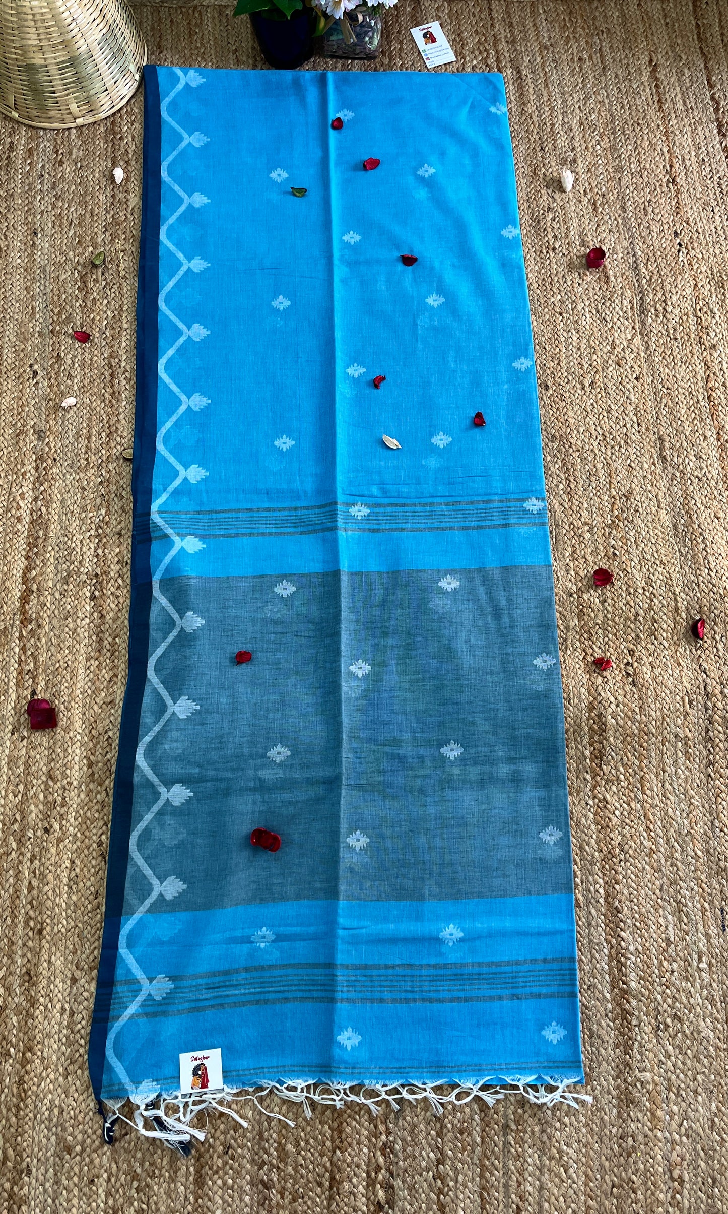Butter Soft Pure Khadi Cotton - Light Blue