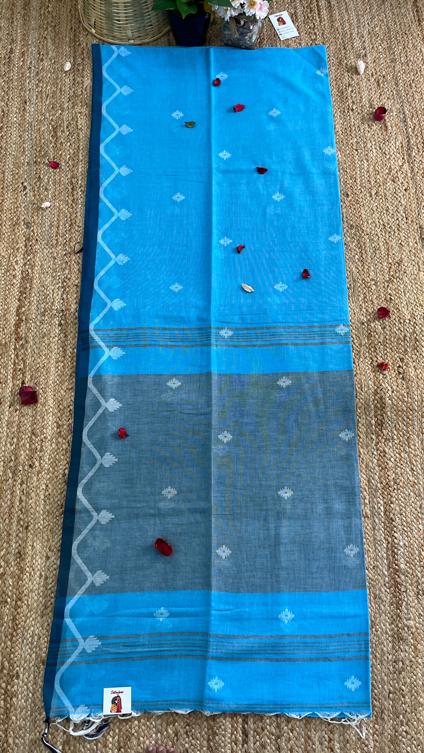 Butter Soft Pure Khadi Cotton - Light Blue