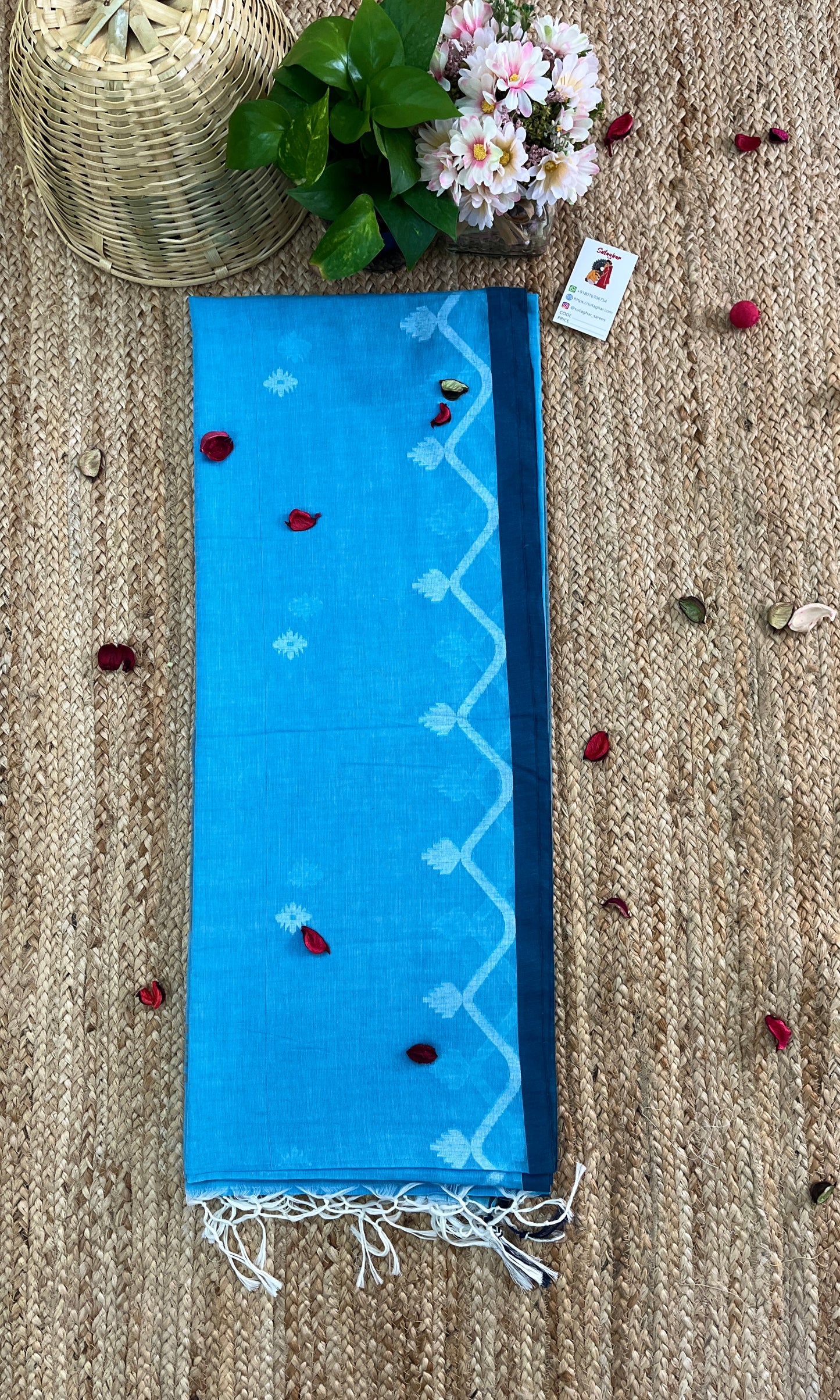 Butter Soft Pure Khadi Cotton - Light Blue