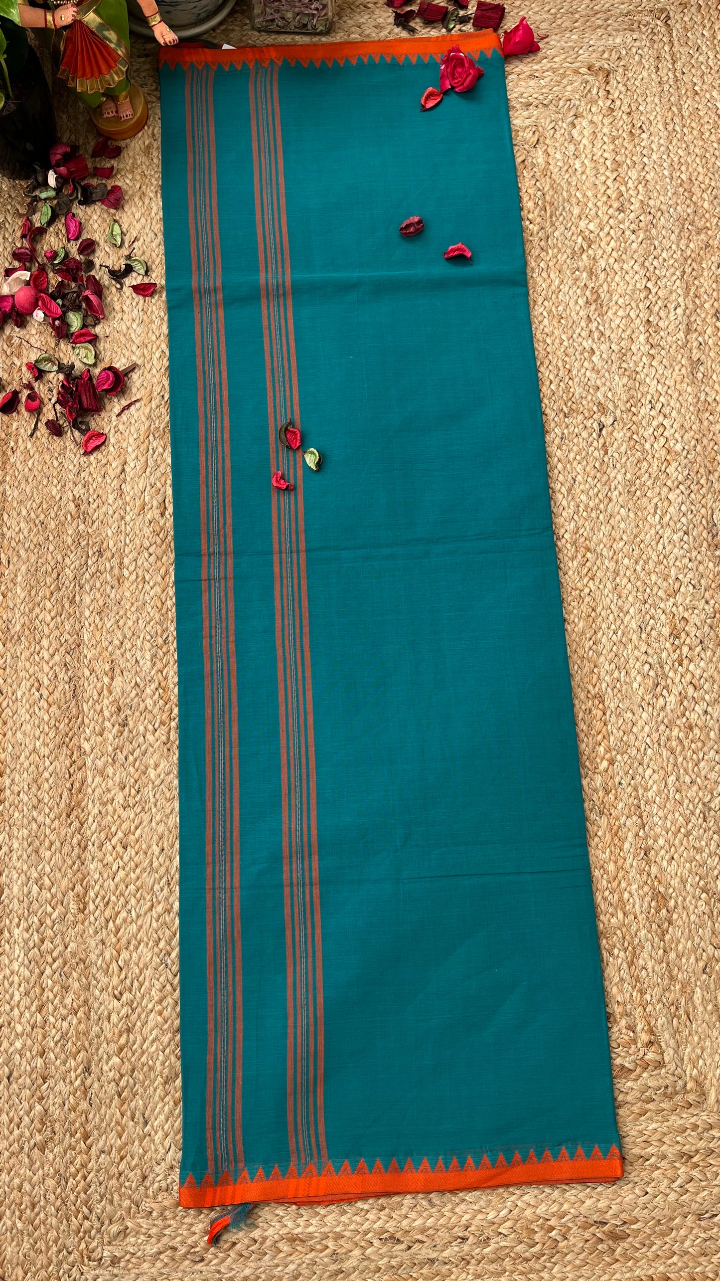 Dhaniakhali Pure Cotton Handloom Saree - Sea Green