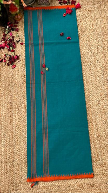 Dhaniakhali Pure Cotton Handloom Saree - Sea Green