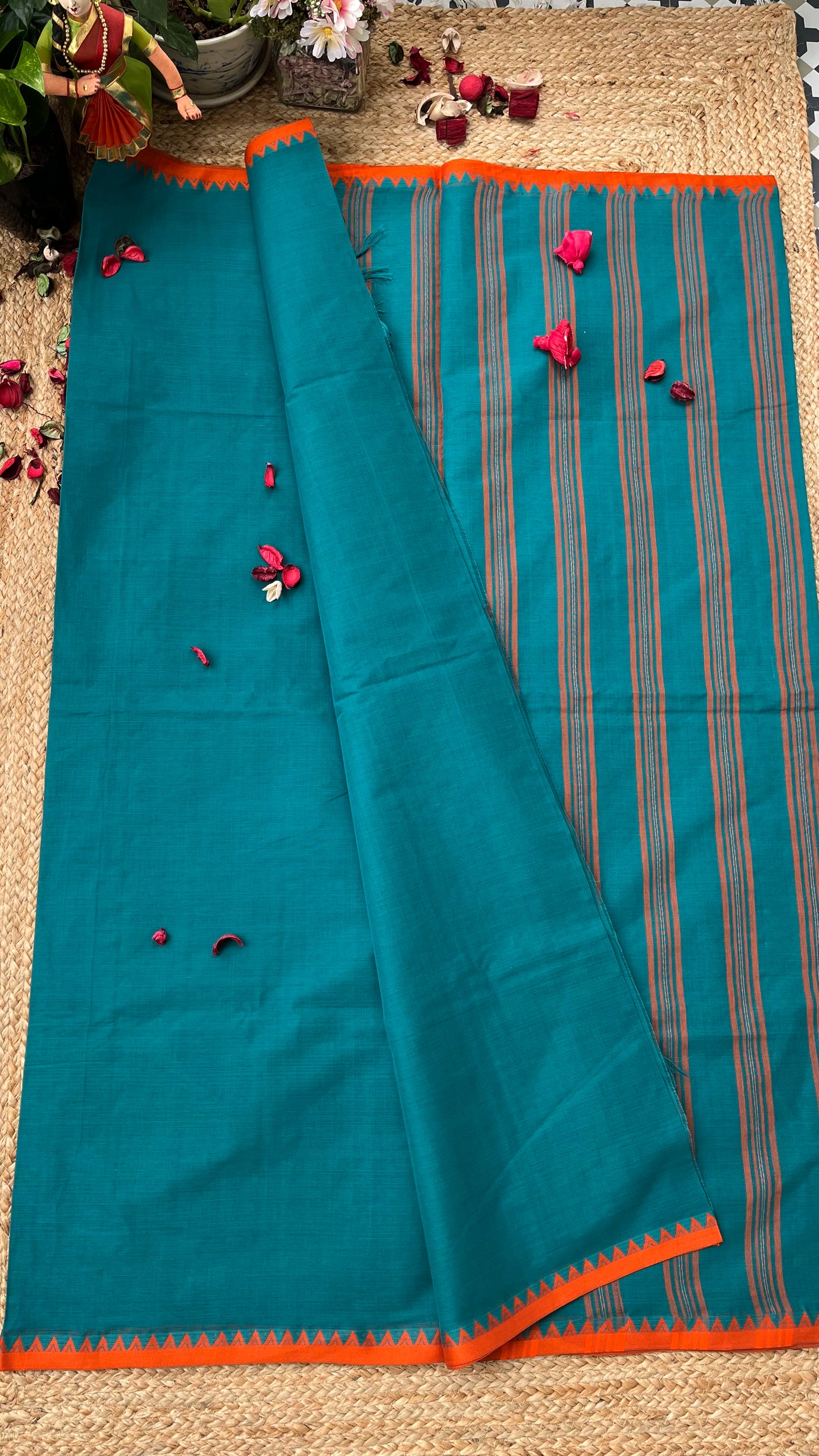 Dhaniakhali Pure Cotton Handloom Saree - Sea Green
