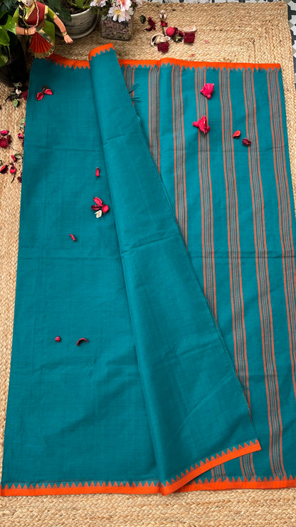 Dhaniakhali Pure Cotton Handloom Saree - Sea Green