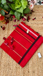 Begampuri Pure Cotton Handloom Saree - Red Black