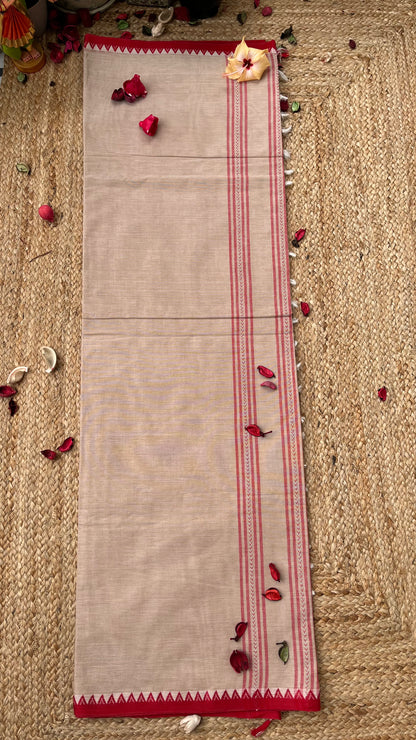 Dhaniakhal iPure Cotton Handloom Saree - Beige