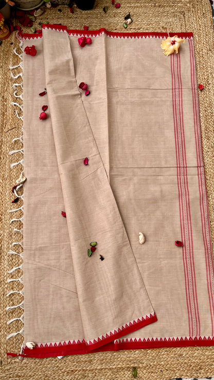 Dhaniakhal iPure Cotton Handloom Saree - Beige