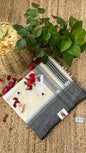 Embroidered Bengal Cotton Handloom Saree - Off White Black