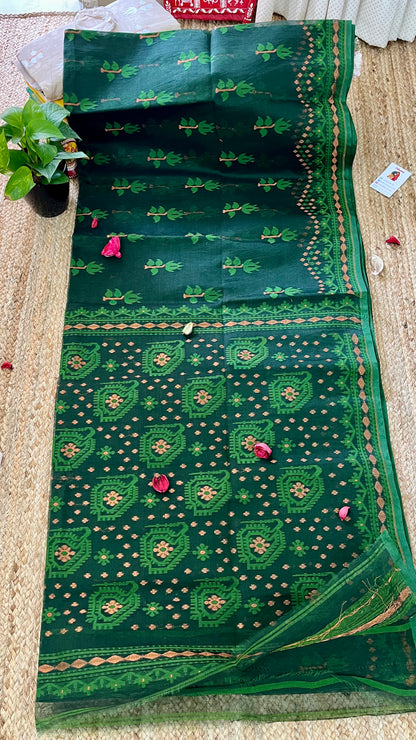 Bengal Handloom Jamdani - Green