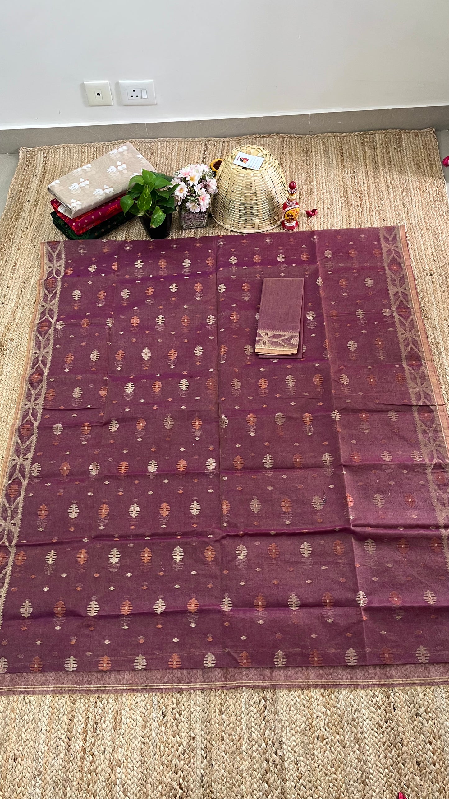 Bengal Handloom Jamdani - Dark Magenta