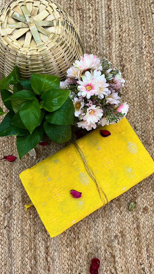 Bengal Handloom Jamdani - Yellow