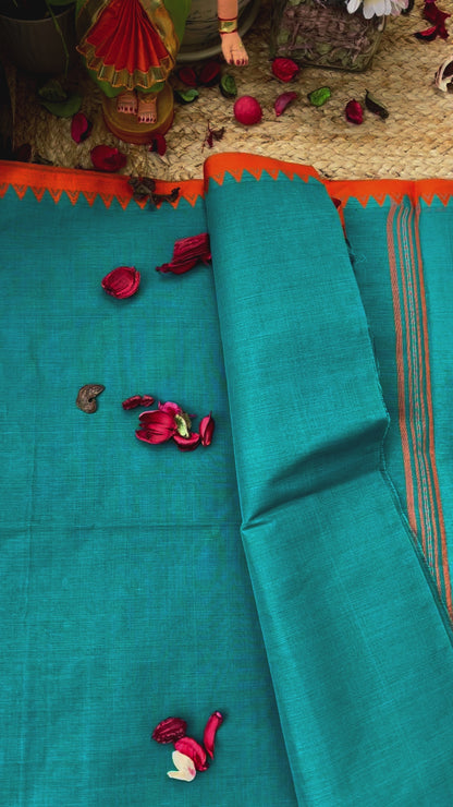 Dhaniakhali Pure Cotton Handloom Saree - Sea Green