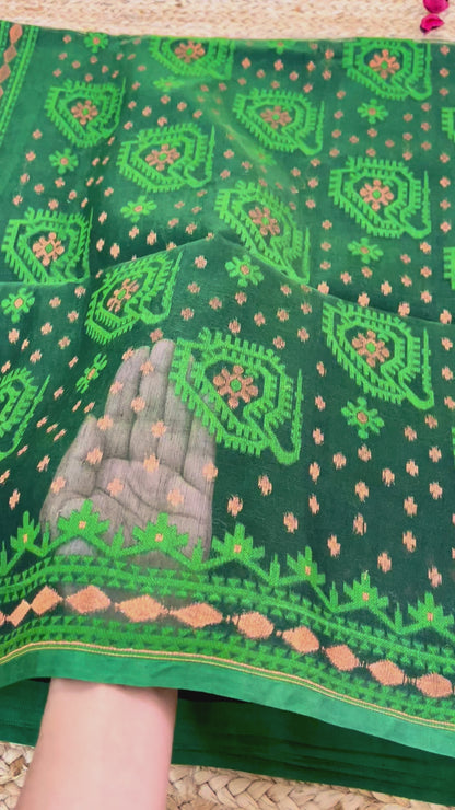Bengal Handloom Jamdani - Green